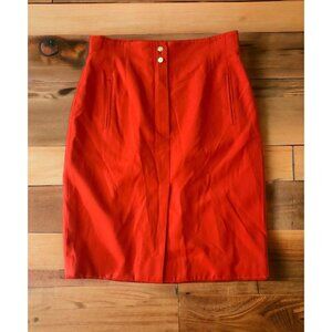Escada Couture Womens Size 12 Orange Pure New Wool Women’s Skirt Lined Vintage